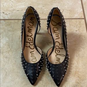 Sam Edelman Hadlee d'Orsay black spiked pump 8.5